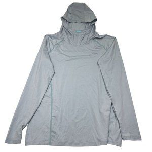 Columbia Womens Omni Shade PFG Tamiami Lightweight Hoodie Size XL Blue Shirt